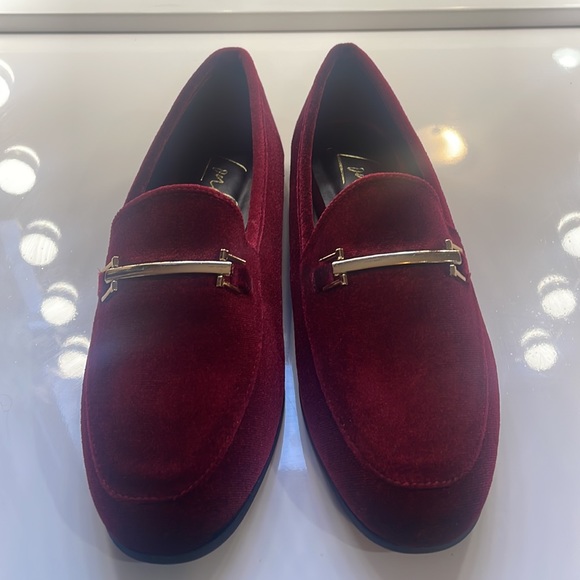 Burgundy Velvet Horsebit Loafers,slip on, slides,flats, size 7,New in Box - Picture 11 of 11